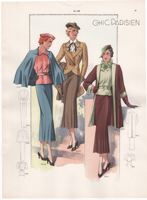 chic parisien fashion illustration 1934